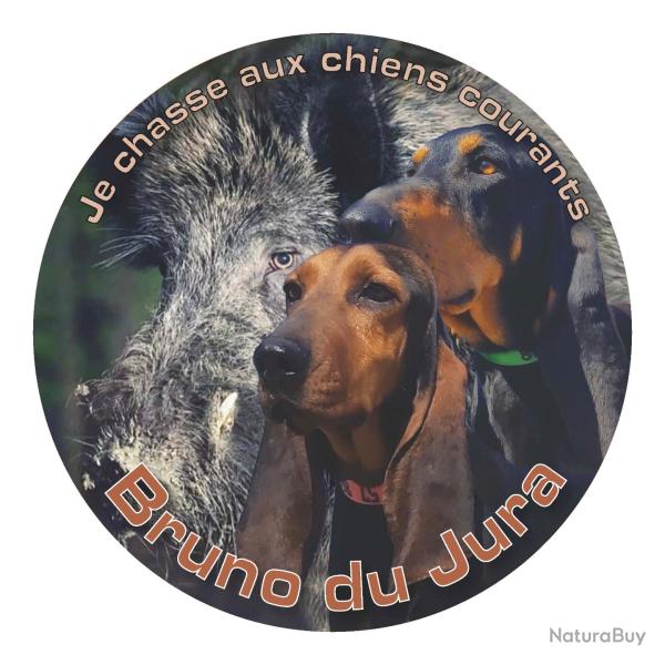 Autocollant pour v�hicule - Bruno du jura et sanglier