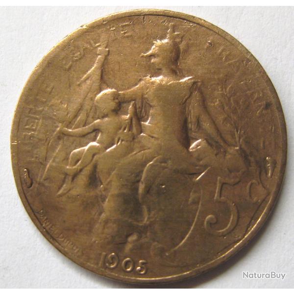 Pi�ce de monnaie Fran�aise de 5 centimes Dupuis, 1905, Daniel Dupuis, (85).