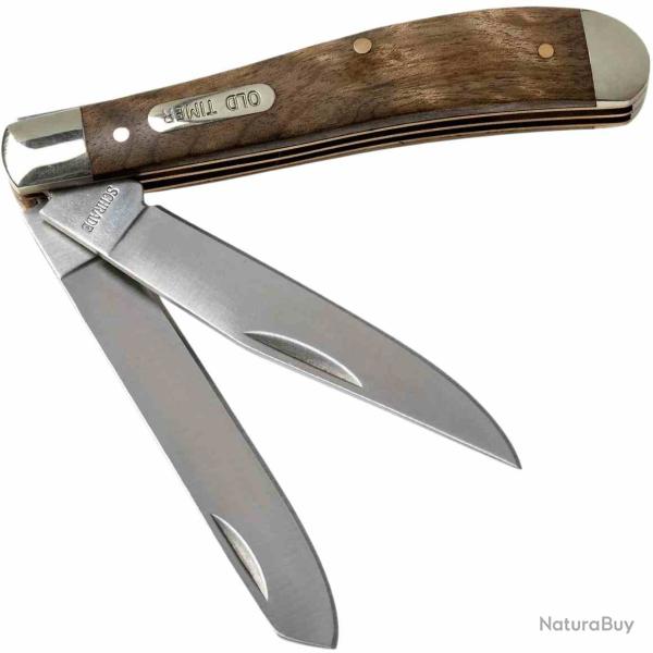 Couteau Old Timer Gunstock Trapper Wood Lame Acier HC Stainless Steel Manche Rosewood SCH94OTW