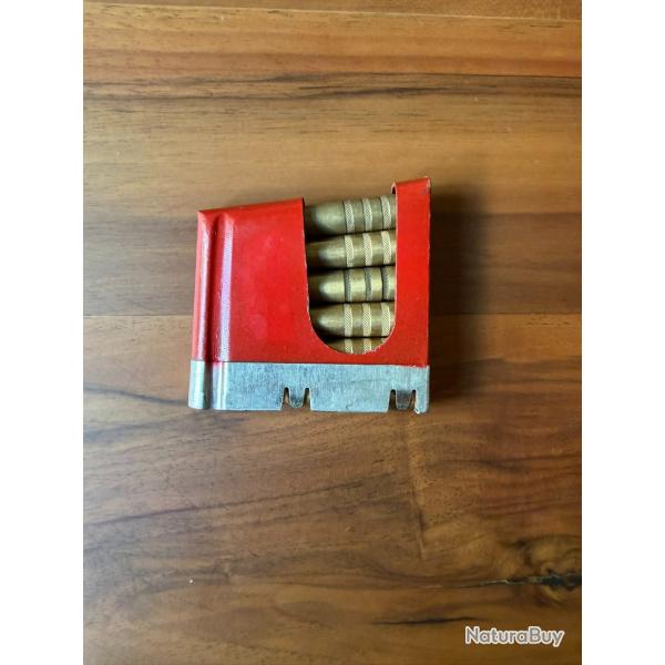 Lame chargeur de manipulation + 6 cartouches suisse 7.5X55 ( K31 )