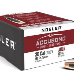 Ogives NOSLER cal.30 accubond longrange 168gr 10.9 par 100