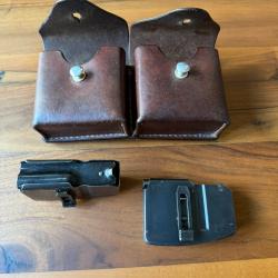 2 chargeurs + double pochette cuir Ensemble suisse original K31 / Schmidt Rubin