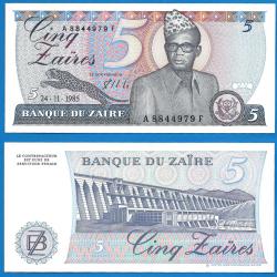 Zaire 5 Zaires 1985 Billet Neuf