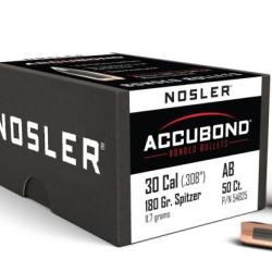 Ogives NOSLER cal.338 accubond 200gr 13g par 50
