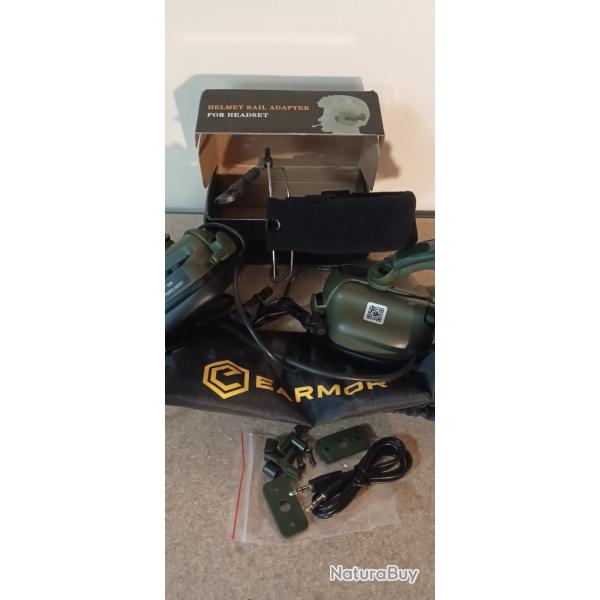 Casque EArmor M32 avec adaptateur pour rail