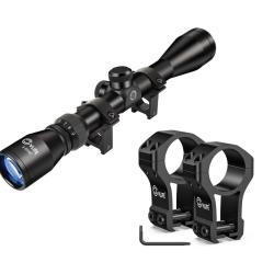 Lunette CVLife Foxspook 3-9x40 avec colliers 11mm Extra-Hauts 1.58" (R&eacute;ticule Crosshair R4)