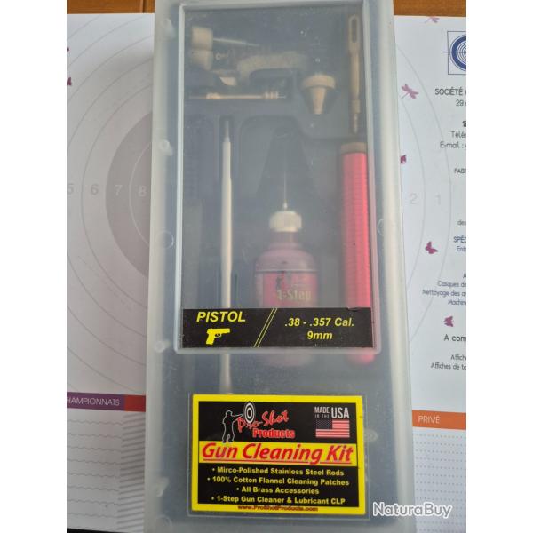 Kit boite nettoyage pistolet 38 357 9 mm Pro shot
