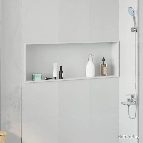 Niche de Douche Blanc 90 x 30 x 9,5 cm Acier inoxydable