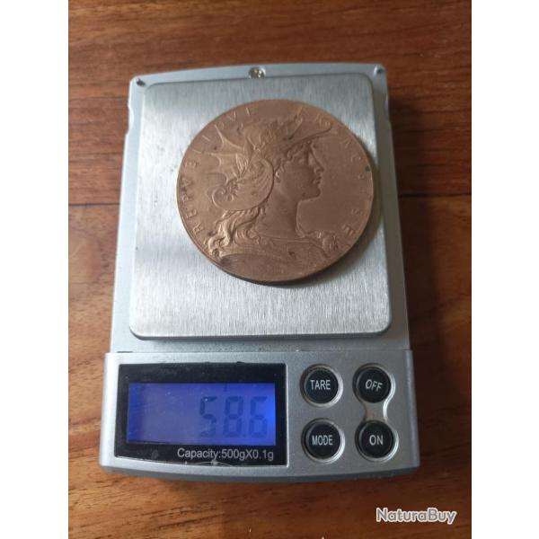 Superbe m�daille de table en bronze, minist�re de la guerre.