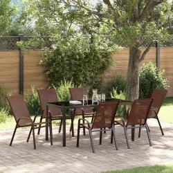 Ensemble de salle &agrave; manger pour jardin 7 pcs Marron et Noir