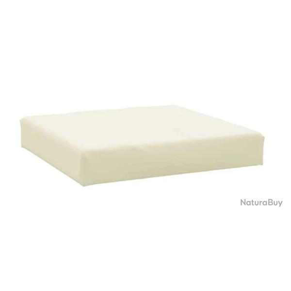 Coussin palette tissu oxford cr�me 60x60x9,5 cm imperm�able confortable