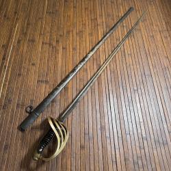 SABRE D'OFFICIER SUP&Eacute;RIEUR D'INFANTERIE 1882 GARDE EN BRONZE A LA NANCY SIGN&Eacute;E PETIT FILS BAILHACHE