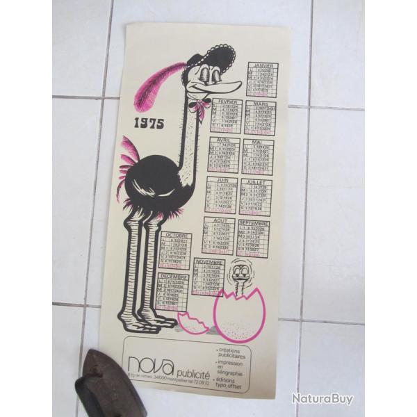 Calendrier publicitaire poster - Nova 1975