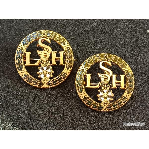 Joli lot de 2 insignes "Soci�t� de la L�gion d'Honneur" - DRAGO PARIS - 23,5 mm