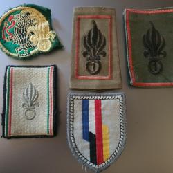 LOT INSIGNE L&Eacute;GION &Eacute;TRANG&Egrave;RE 1 ER RE BANDES PATRONIMIQUES ET PATCH FAZSOI BRIGADE FRANCO ALLEMANDE