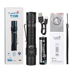 Lampe LED T10R 1800Lumens Type C &Eacute;tanch&eacute;it&eacute; IP68 Ext&eacute;rieur Tactique Rechargeable Trustfire