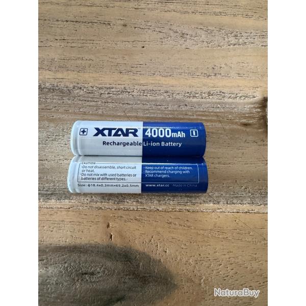Accus 18650 xtar 4000 mah