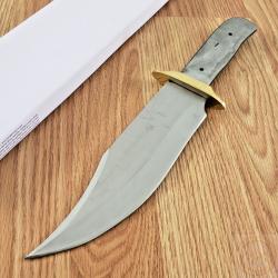 Poignard Gros COUTEAU BOWIE DE CHASSE A CUSTOMISER Le Manche LAME ACIER Carbone Couteau Lame FIXE