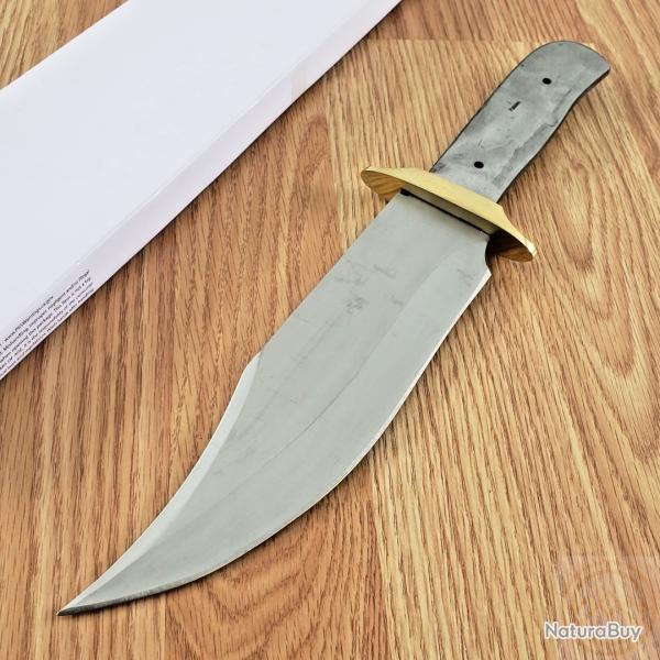 Poignard Gros COUTEAU BOWIE DE CHASSE A CUSTOMISER Le Manche LAME ACIER Carbone Couteau Lame FIXE