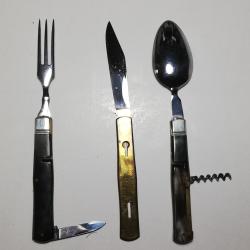 Couteau,Fourchette, Cuill&egrave;re- Set pour le Camping, la Randonn&eacute;e et les Loisirs.Edition Vintage