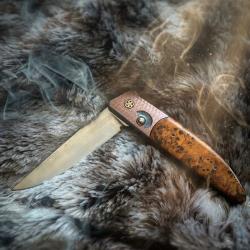 Couteau de collection Des Horn - Custom d'Exception - Loupe de bois