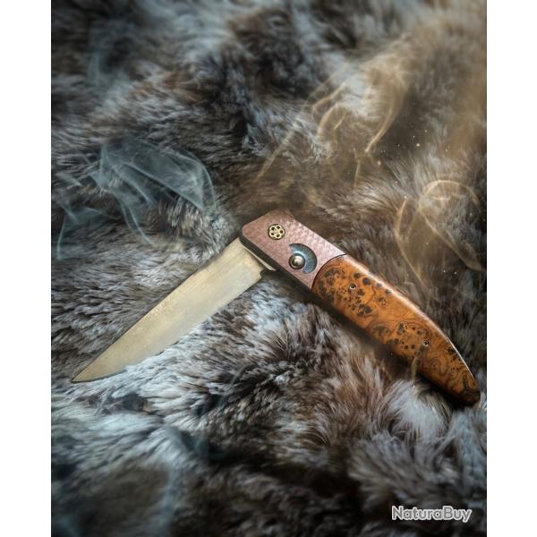 Couteau de collection Des Horn - Custom d'Exception - Loupe de bois