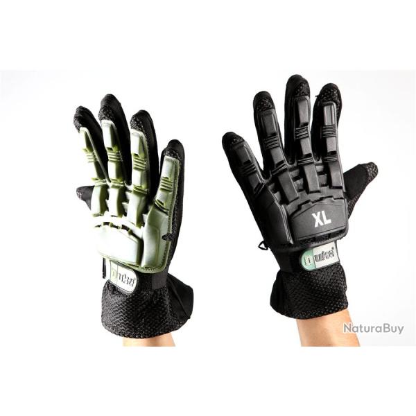 Gants Normes CE - Coque terrains noir-vert taille S/M - DUKE