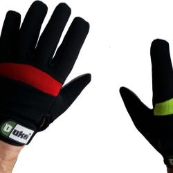 Gants Normes CE Paintball Location Noir - Rouge et vert - XXL