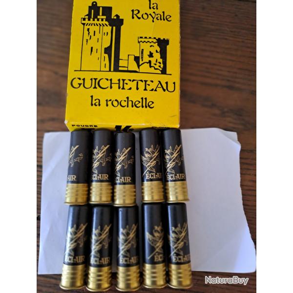 Bo�te de 10 cartouches anciennes cal 16 �CLAIR  douilles  cartons  noires