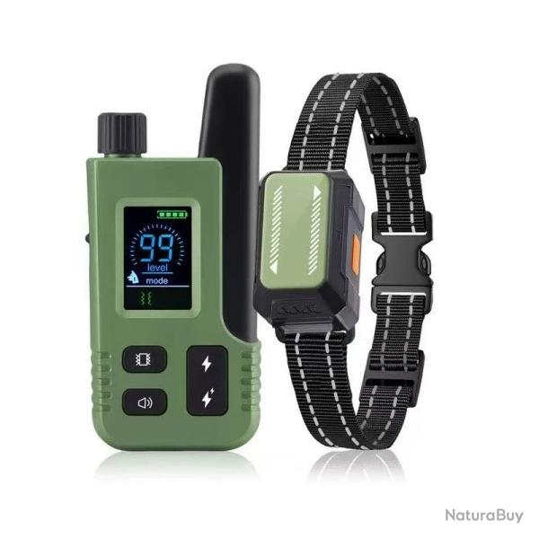 Collier de Dressage Chien 600m Rechargeable �tanche IPX65 T�l�commande 4 Modes Petit Grand Chien