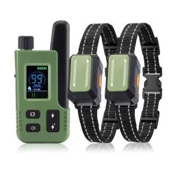 2X Colliers de Dressage Chien 600m Rechargeable &Eacute;tanche IPX65 T&eacute;l&eacute;commande 4 Modes Petit Grand Chien