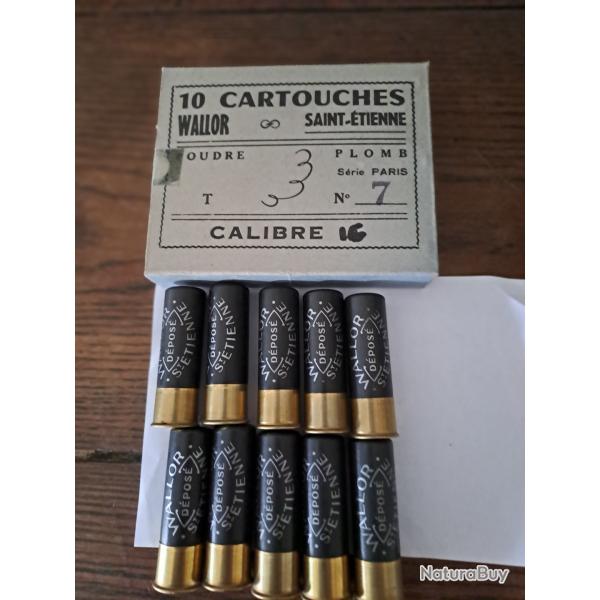 Bo�te de10 belles  cartouches anciennes  WALLOR douilles cartons  cal 16