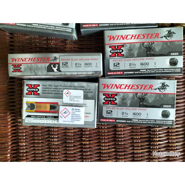 winchester Super X Hollow Point C.12/70 cartouche � balle* Bo�te de 5