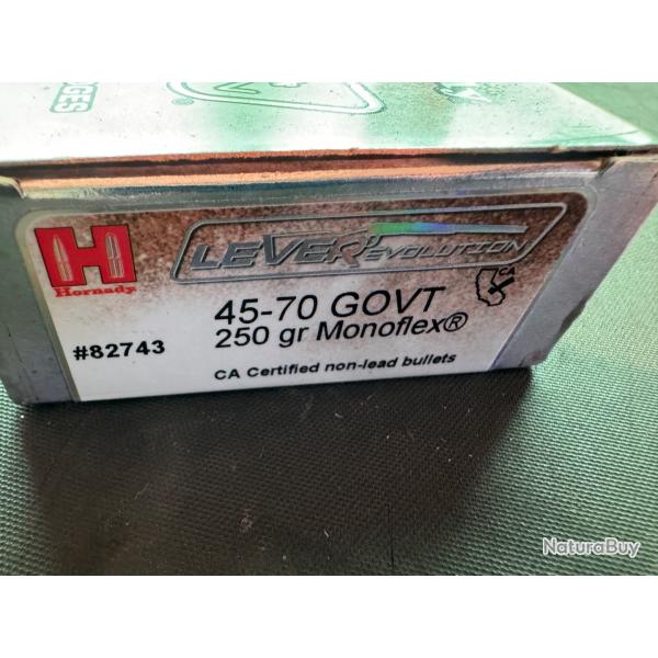 Hornady 45-70 250gr monoflex