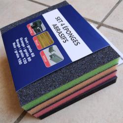 A SAISIR - Lot de 4 &eacute;ponges abrasives (grain 60-80-120-180) id&eacute;ales restauration NEUVES