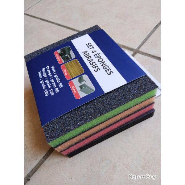 A SAISIR - Lot de 4 �ponges abrasives (grain 60-80-120-180) id�ales restauration NEUVES