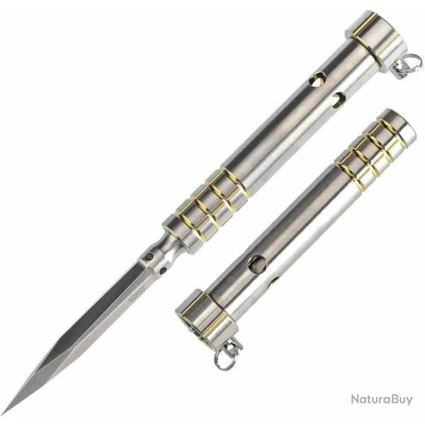 Spike EDC Kansept Stiletto Lame Acier 5Cr13 Manche Titane Gold G005A2