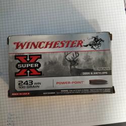 Bo&icirc;te de balle de 243 Winchester PowerPoint 100 g