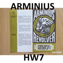 notice origine revolver ARMINIUS HW7 HW 7s (envoi par mail) - VENDU PAR JEPERCUTE (m2779)