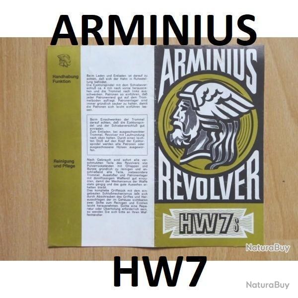 notice origine revolver ARMINIUS HW7 HW 7s (envoi par mail) - VENDU PAR JEPERCUTE (m2779)