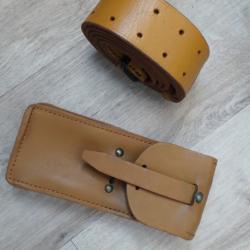 CEINTURON ET POCHETTE CUIR ARMEE FRANCAISE
