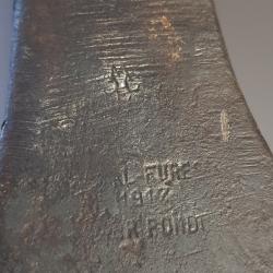 FRANCE WW1 PETITE HACHE DAT&Eacute;E 1917 MARQUAGE MAT&Eacute;RIEL  G&Eacute;NIE ET MATRICULE 14 18 &Eacute;QUIPEMENT PAQUETAGE