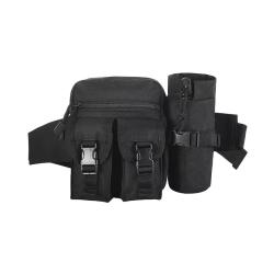 Sac Banane Tactique &Eacute;tanche Porte Bouteille D&eacute;tachable Randonn&eacute;e Running Camping Homme Femme Noir
