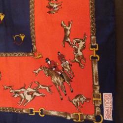 foulard scene de chasse a courre venerie cynegetique