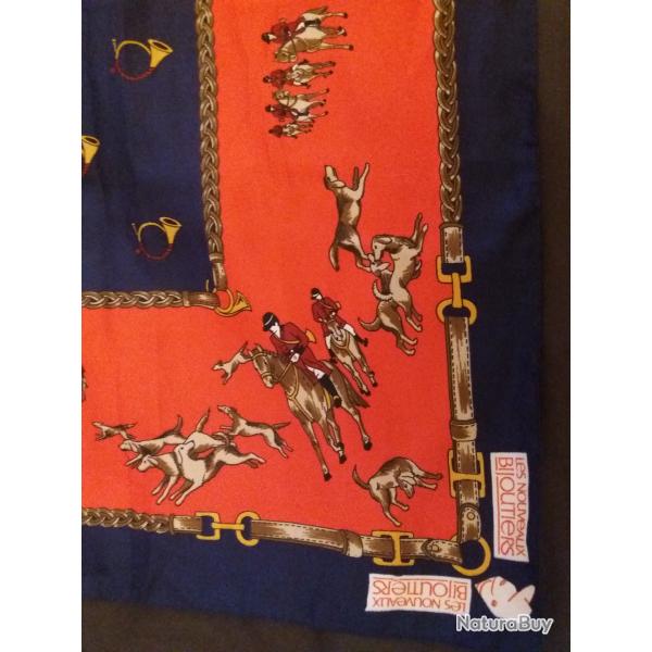 foulard scene de chasse a courre venerie cynegetique