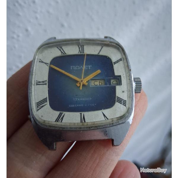 POLJOT MONTRE M�CANIQUE 17 RUBIS JOUR DATE URSS CCCP 1970s