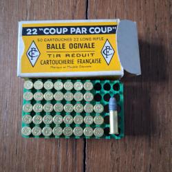 Cartouches  de collection, 22 "coup par coup" Cartoucherie Fran&ccedil;aise, 1 bo&icirc;te entam&eacute;e (39 restantes)