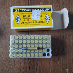 Cartouches  de collection, 22 "coup par coup" Cartoucherie Fran&ccedil;aise, 1 bo&icirc;te entam&eacute;e (48 restantes)