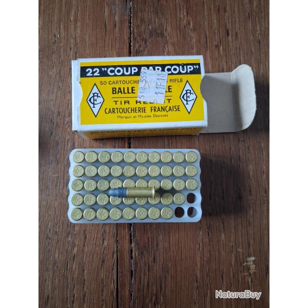 Cartouches  de collection, 22 "coup par coup" Cartoucherie Fran�aise, 1 bo�te entam�e (48 restantes)