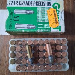 Cartouches  de collection, 22lr "grande pr&eacute;cision" G&eacute;velot, 1 bo&icirc;te entam&eacute;e (45 restantes+panachage)